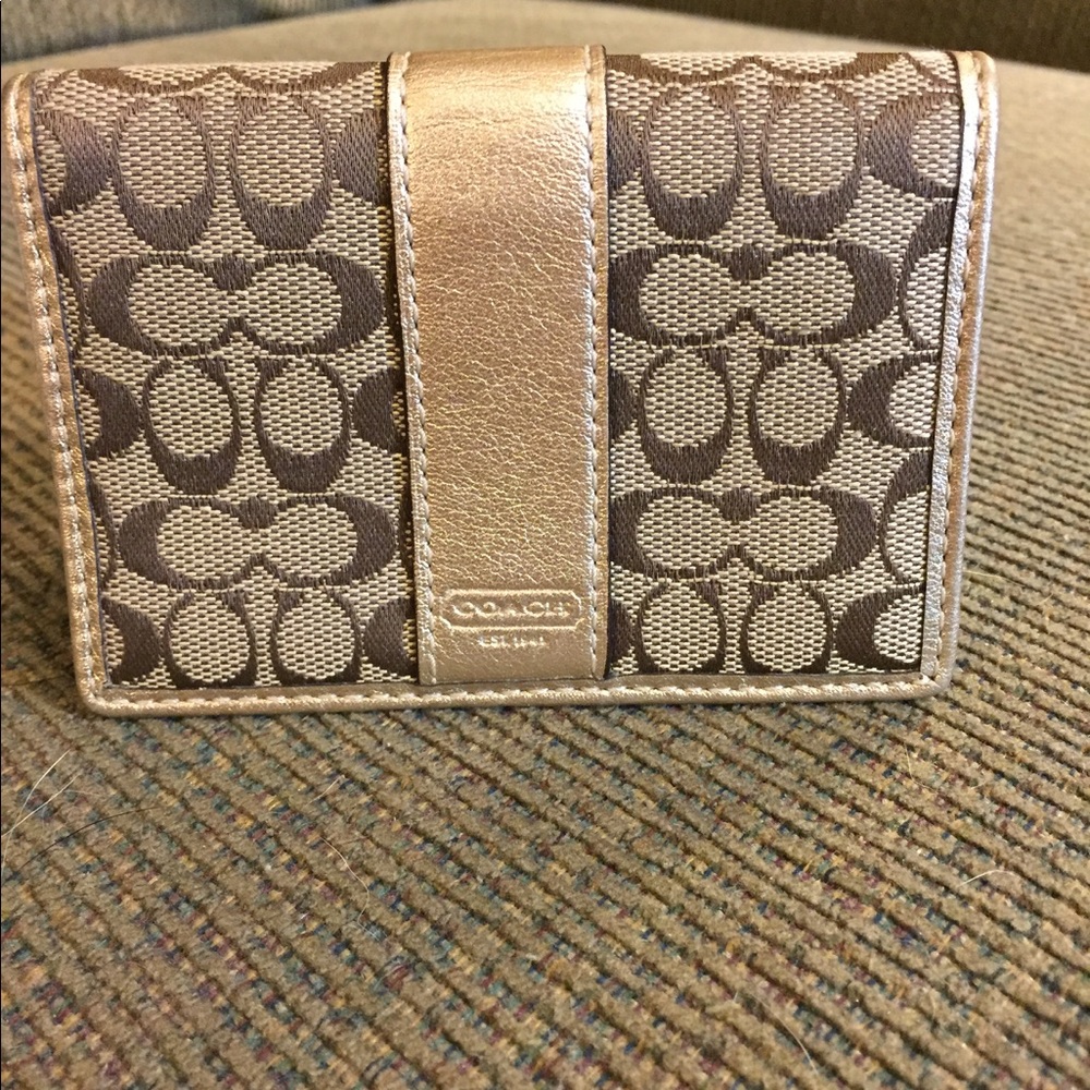 Coach signature logo credit card case